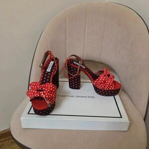 Tabitha Simmons Jodie Polka-dot Platform Sandals US6